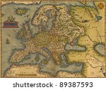 Antique Map Of Europe   By...