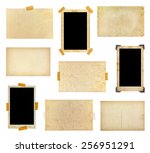 set of vintage photos on a... | Shutterstock . vector #256951291