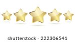 five golden stars with shadow... | Shutterstock .eps vector #222306541