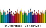 Seamless Colored Pencils Row...