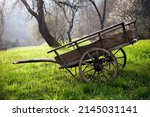 Old Wooden Vintage Cart In...