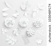 Paper Flower. White Roses Cut...