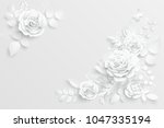 Paper Flower. White Roses Cut...