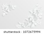paper flower. white roses cut... | Shutterstock .eps vector #1072675994