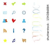 colorful sketchy web icons  on... | Shutterstock . vector #154386884