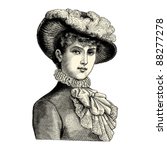 elegant lady   vintage engraved ... | Shutterstock .eps vector #88277278