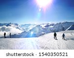 Vorarlberg Silvretta Montafon ski resort in back light