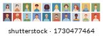 flat people avatars set. happy... | Shutterstock .eps vector #1730477464
