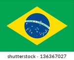 brazil flag | Shutterstock .eps vector #136367027