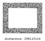 old decorative silver frame  ... | Shutterstock . vector #298115114