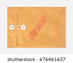 Stamp top secret on the brown envelop file ,isolated on white background