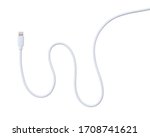 Lightning cable placed on a white background