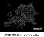 wired mesh europe map | Shutterstock .eps vector #297782267