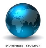 glossy blue earth globe | Shutterstock . vector #65042914