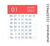 2022 january month calendar.... | Shutterstock .eps vector #2113299611