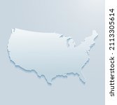 usa map 3d on gray background.... | Shutterstock .eps vector #2113305614