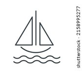 sailboat line art thin icon.... | Shutterstock .eps vector #2158995277