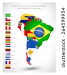 vector map of south america... | Shutterstock .eps vector #264599954