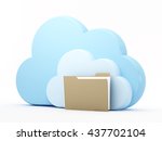  folder and cloud on white... | Shutterstock . vector #437702104