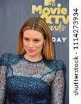 Small photo of SANTA MONICA, CA - June 16, 2018: Arielle Vandenberg at the 2018 MTV Movie & TV Awards at the Barker Hanger, Santa Monica Airport