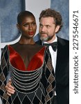 Small photo of BEVERLY HILLS, CA. March 12, 2023: Jodie Turner-Smith and Joshua Jackson at the 2023 Vanity Fair Oscar Party at the Wallis Annenberg Center. Picture: Paul Smith-Featureflash