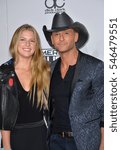 Small photo of LOS ANGELES, CA. November 20, 2016: Country singer Tim McGraw & daughter Maggie Elizabeth McGraw at the 2016 American Music Awards at the Microsoft Theatre, LA Live.