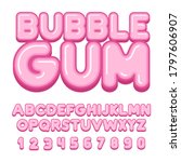 bubble gum font  alphabet ... | Shutterstock .eps vector #1797606907