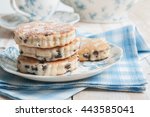 Welsh cakes or Pic ar y maen a traditional griddle cake made with flour and dried fruit 