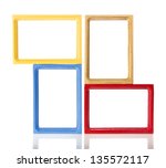 set of four wooden framework... | Shutterstock . vector #135572117