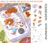 find 10 hidden objects in the... | Shutterstock .eps vector #1634183521