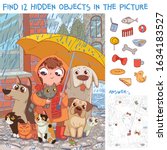 find 12 hidden objects in the... | Shutterstock .eps vector #1634183527