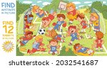 children are playing football.... | Shutterstock .eps vector #2032541687