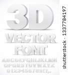 3d alphabet vector font with... | Shutterstock .eps vector #1337784197
