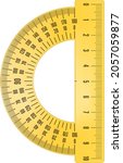 yellow plastic protractor ruler ... | Shutterstock .eps vector #2057059877