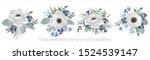 vector floral set with leaves... | Shutterstock .eps vector #1524539147