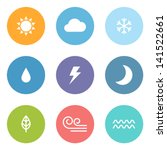 Flat Design Style Weather Icons