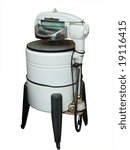 Small photo of Old Wringer Washing Machine isolated with clipping path
