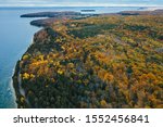 Aerial view of Peninsula State Park during autumn season, Wisconsin