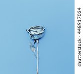 Frozen Blue Rose. Minimalism...