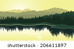 beautiful mountain landscape... | Shutterstock .eps vector #206611897