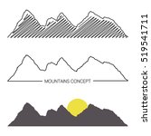set of mountain ridges on white ... | Shutterstock .eps vector #519541711