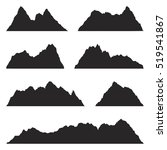 set of mountain silhouettes on... | Shutterstock .eps vector #519541867