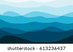 layered mountains landscape in... | Shutterstock .eps vector #613236437