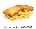 Fish And Chips Isolated On...