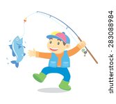 illustration fishing cartoon ... | Shutterstock .eps vector #283088984