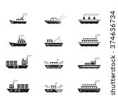 icon boats  vector | Shutterstock .eps vector #374636734