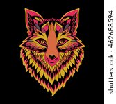 textured stylized fox. | Shutterstock .eps vector #462688594