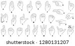 hand sign language alphabet... | Shutterstock .eps vector #1280131207