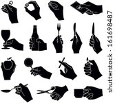 hands with objects collection   ... | Shutterstock .eps vector #161698487