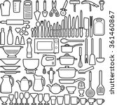 kitchen tool collection  ... | Shutterstock .eps vector #361460867